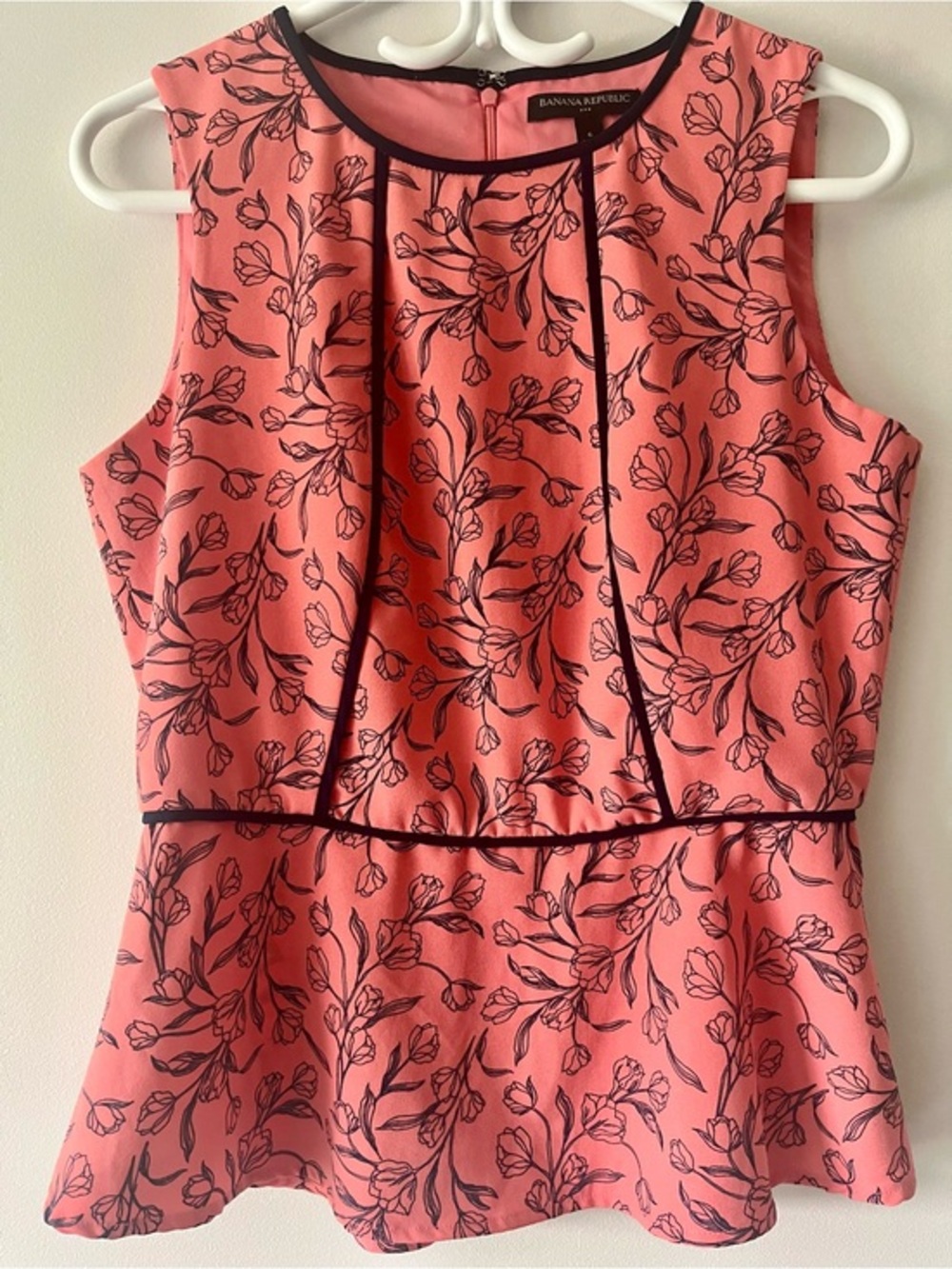Banana Republic Etched Flower Peplum Top